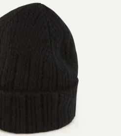 Drake’s Angora Lambswool Ribbed Knit Cap