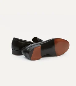 Drake’s Black Calf Leather Charles Mk II Goodyear Welted Penny Loafer