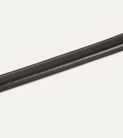 Drake’s Black Fully Lined Bridle Leather Belt With Brass Buckle