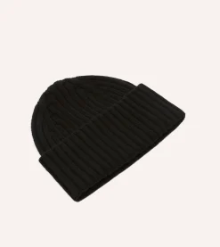 Drake’s Lambswool Ribbed Knit Cap