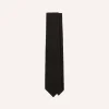 Drake’s Black Pure Cashmere Solid Tipped Tie
