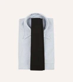 Drake’s Black Pure Cashmere Solid Tipped Tie
