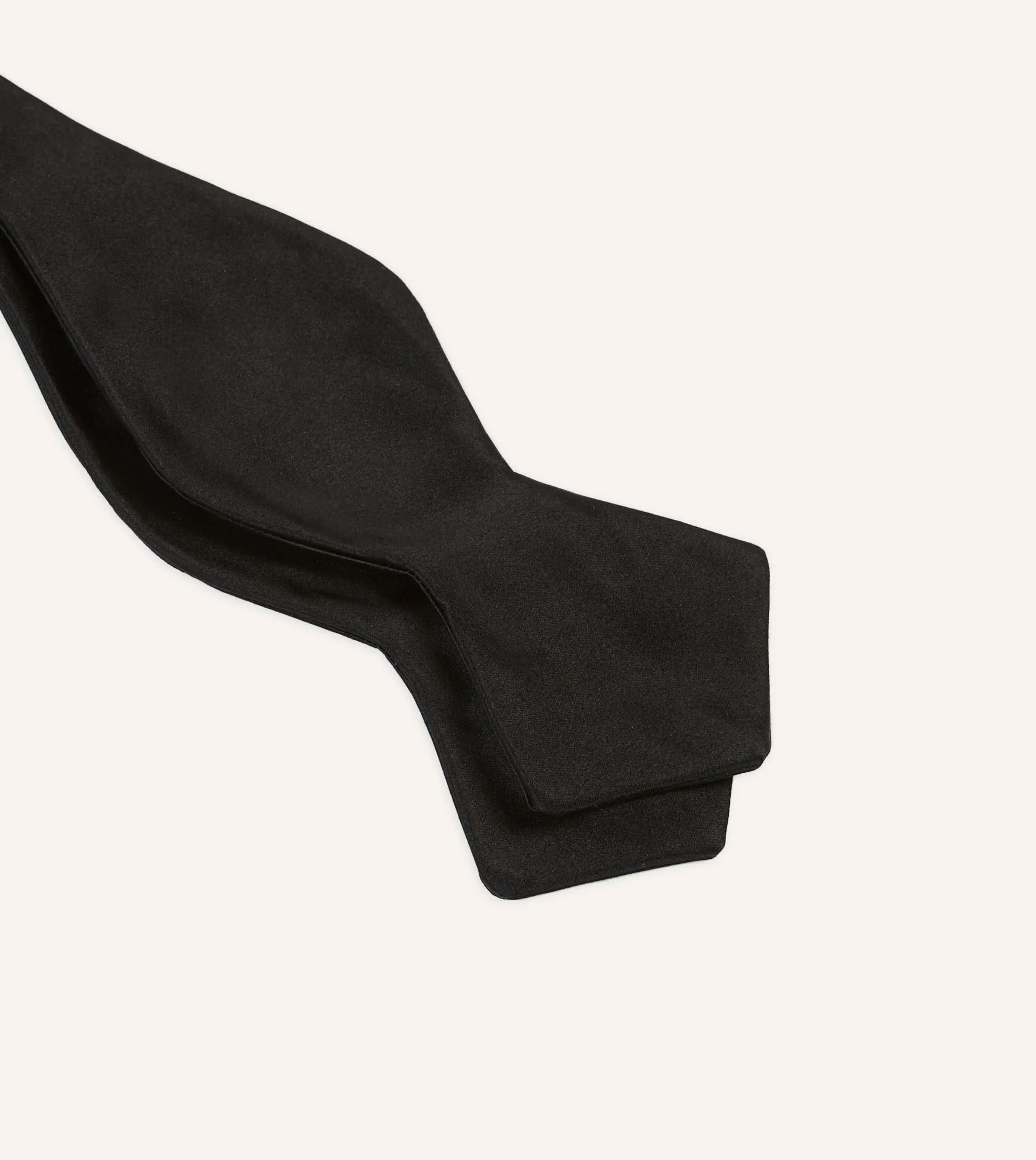 Drake’s Black Self-Tie Satin Batwing Bow Tie