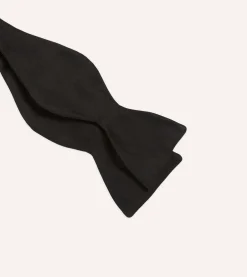 Drake’s Black Self-Tie Satin Butterfly Bow Tie