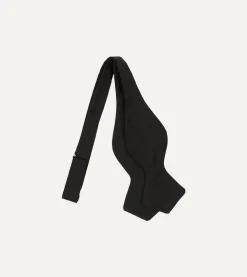 Drake’s Black Self-Tie Silk Batwing Bow Tie