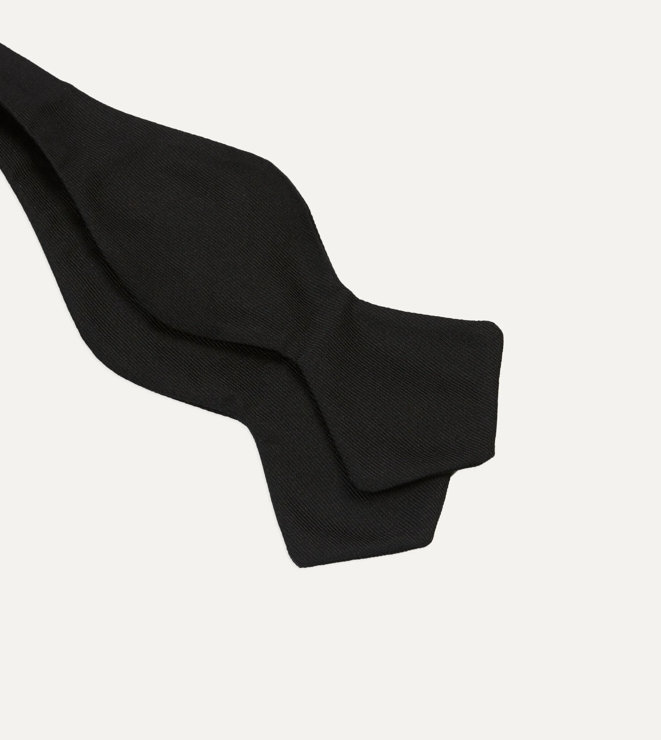 Drake’s Black Self-Tie Silk Batwing Bow Tie
