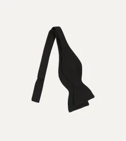 Drake’s Black Self-Tie Silk Butterfly Bow Tie