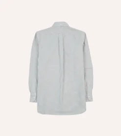 Drake’s Ticking Stripe Cotton Oxford Cloth Button-Down Shirt