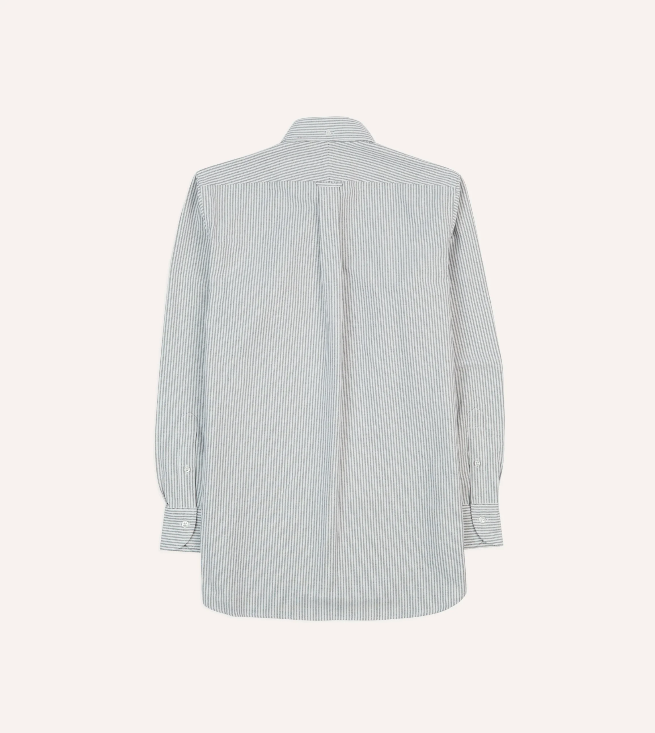 Drake’s Ticking Stripe Cotton Oxford Cloth Button-Down Shirt