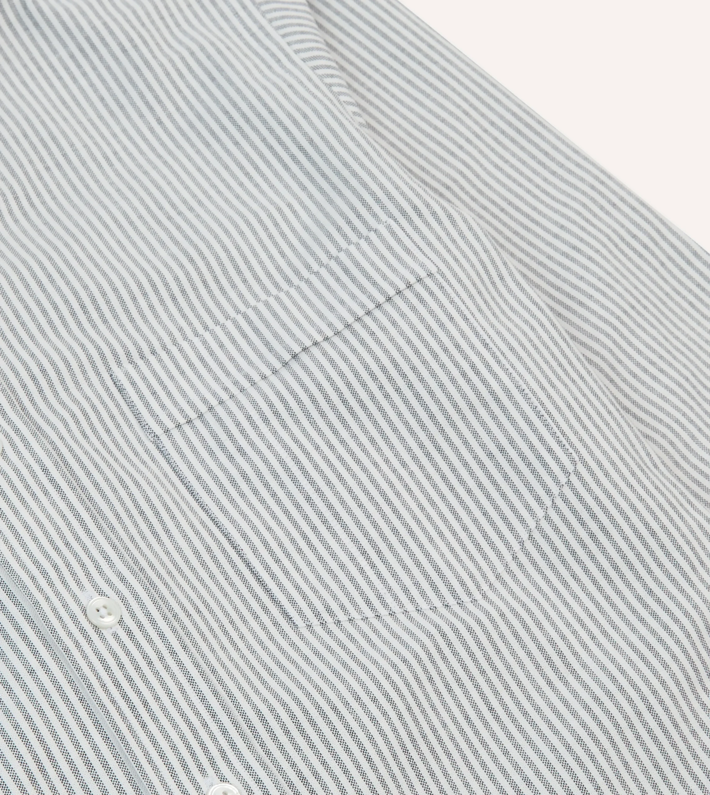 Drake’s Ticking Stripe Cotton Oxford Cloth Button-Down Shirt