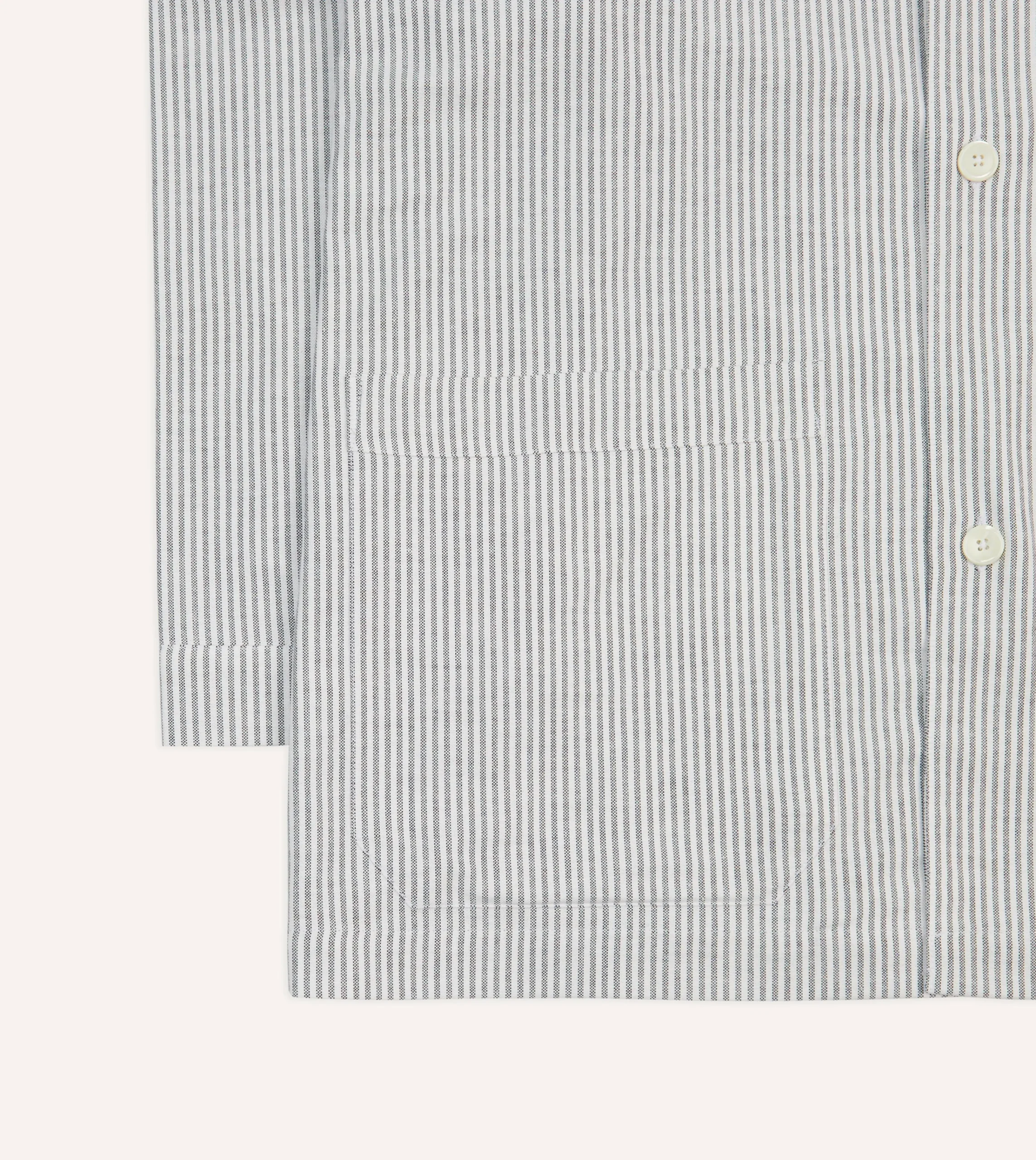 Drake’s Black Ticking Stripe Cotton Pyjama Set