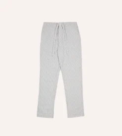 Drake’s Black Ticking Stripe Cotton Pyjama Set