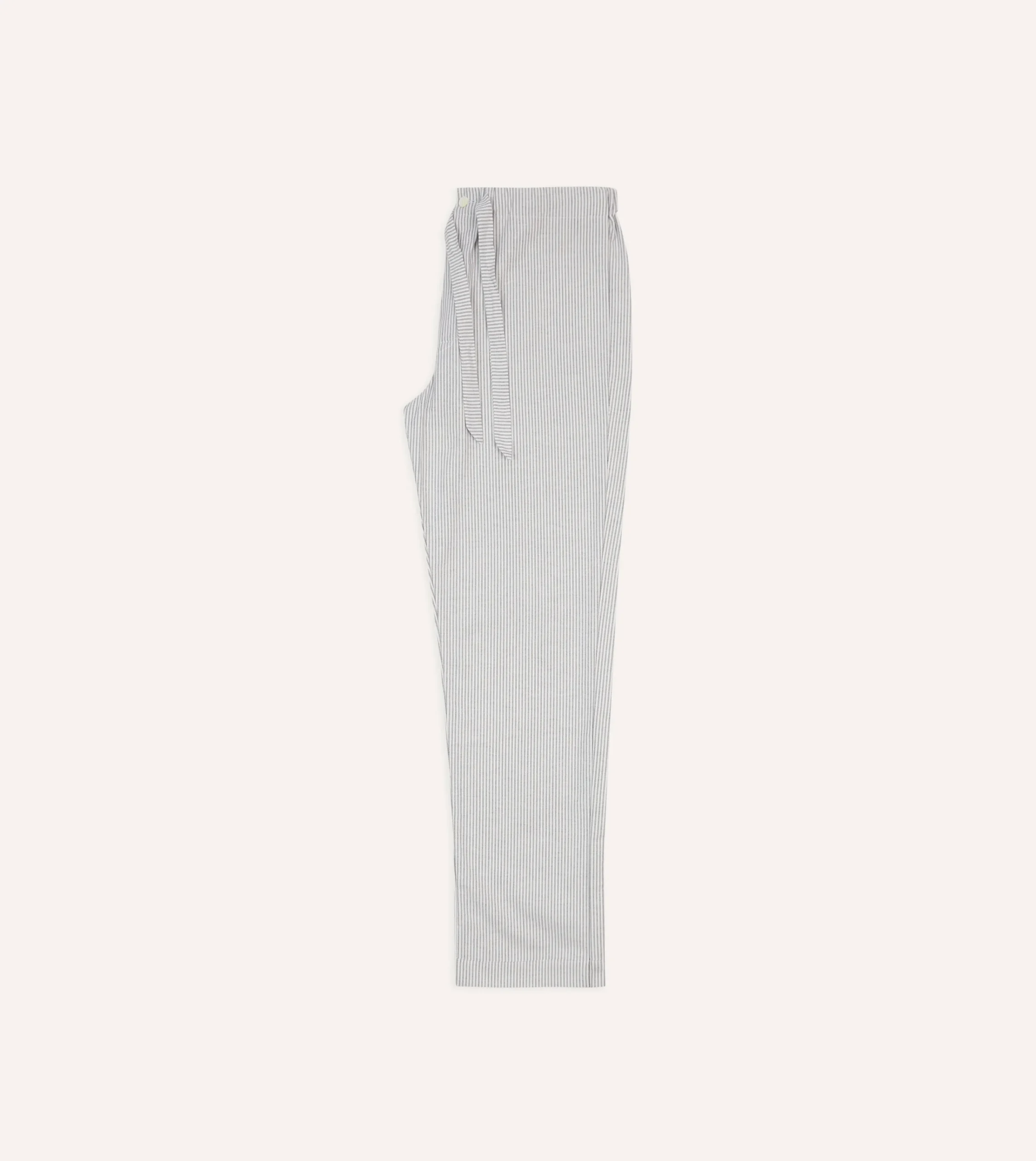 Drake’s Black Ticking Stripe Cotton Pyjama Set