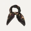 Drake’s Black Unicorn Print Wool-Silk Square Scarf