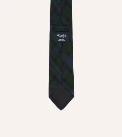 Drake’s Blackwatch Fine Woven Grenadine Silk Tipped Tie