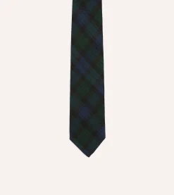 Drake’s Blackwatch Fine Woven Grenadine Silk Tipped Tie