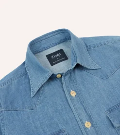 Drake’s Denim Two-Pocket Western Shirt