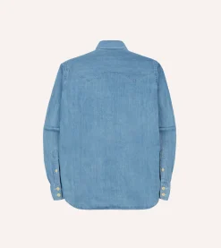 Drake’s Denim Two-Pocket Western Shirt