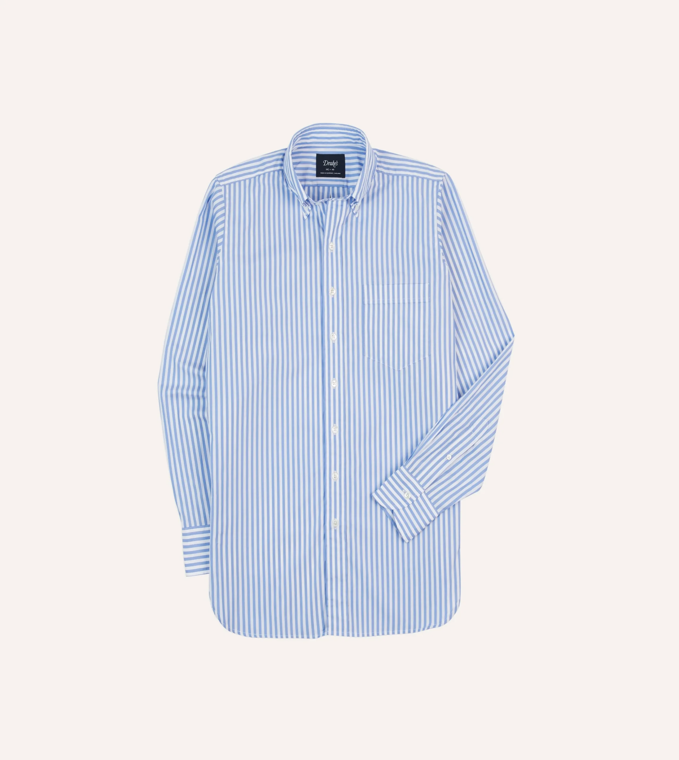 Drake’s Bengal Stripe Cotton Poplin Button-Down Shirt