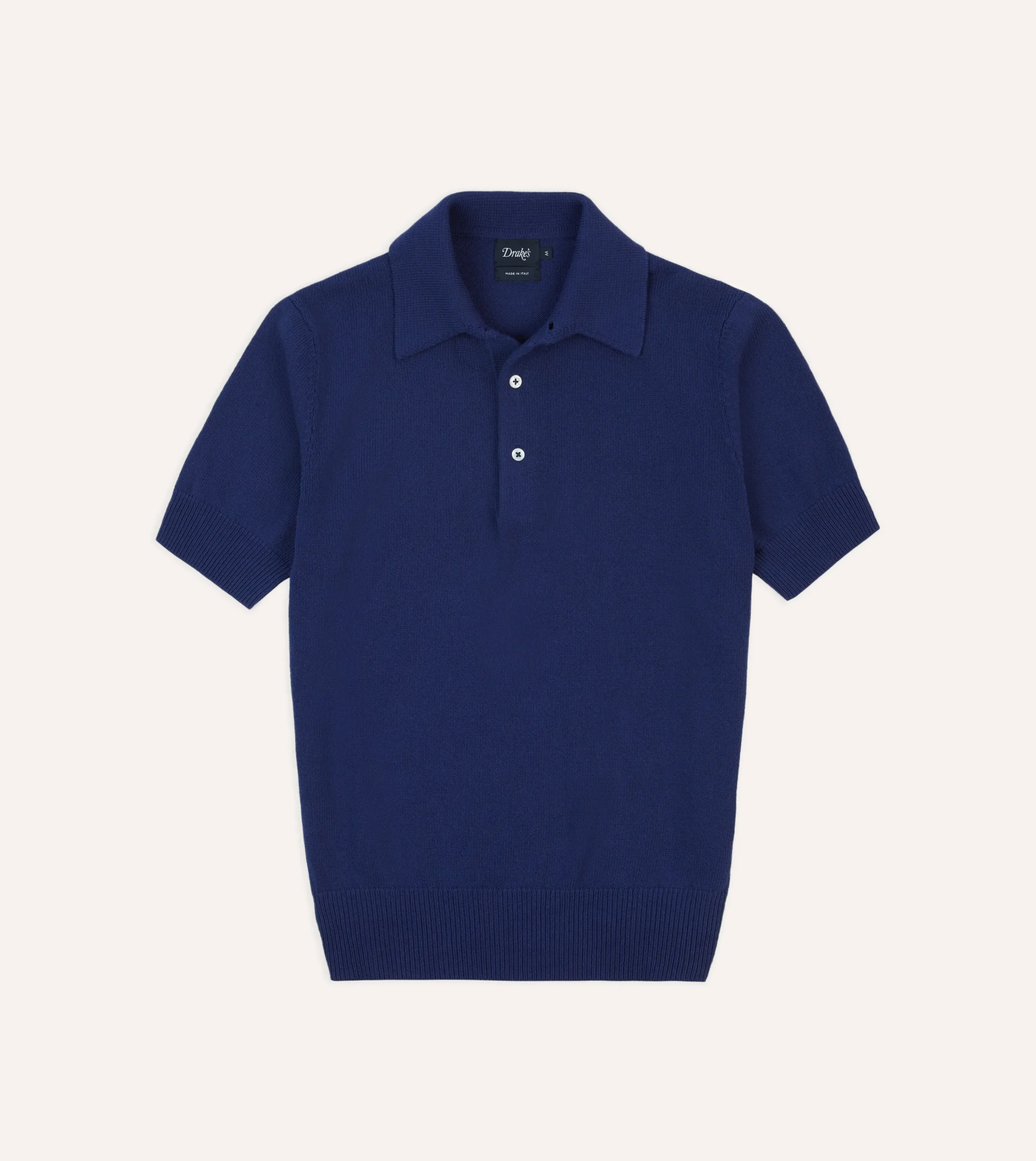 Drake’s Knitted Crepe Cotton Short-Sleeve Polo Shirt