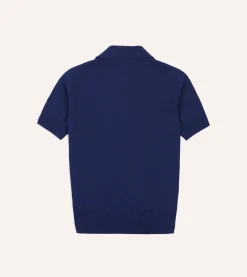 Drake’s Knitted Crepe Cotton Short-Sleeve Polo Shirt