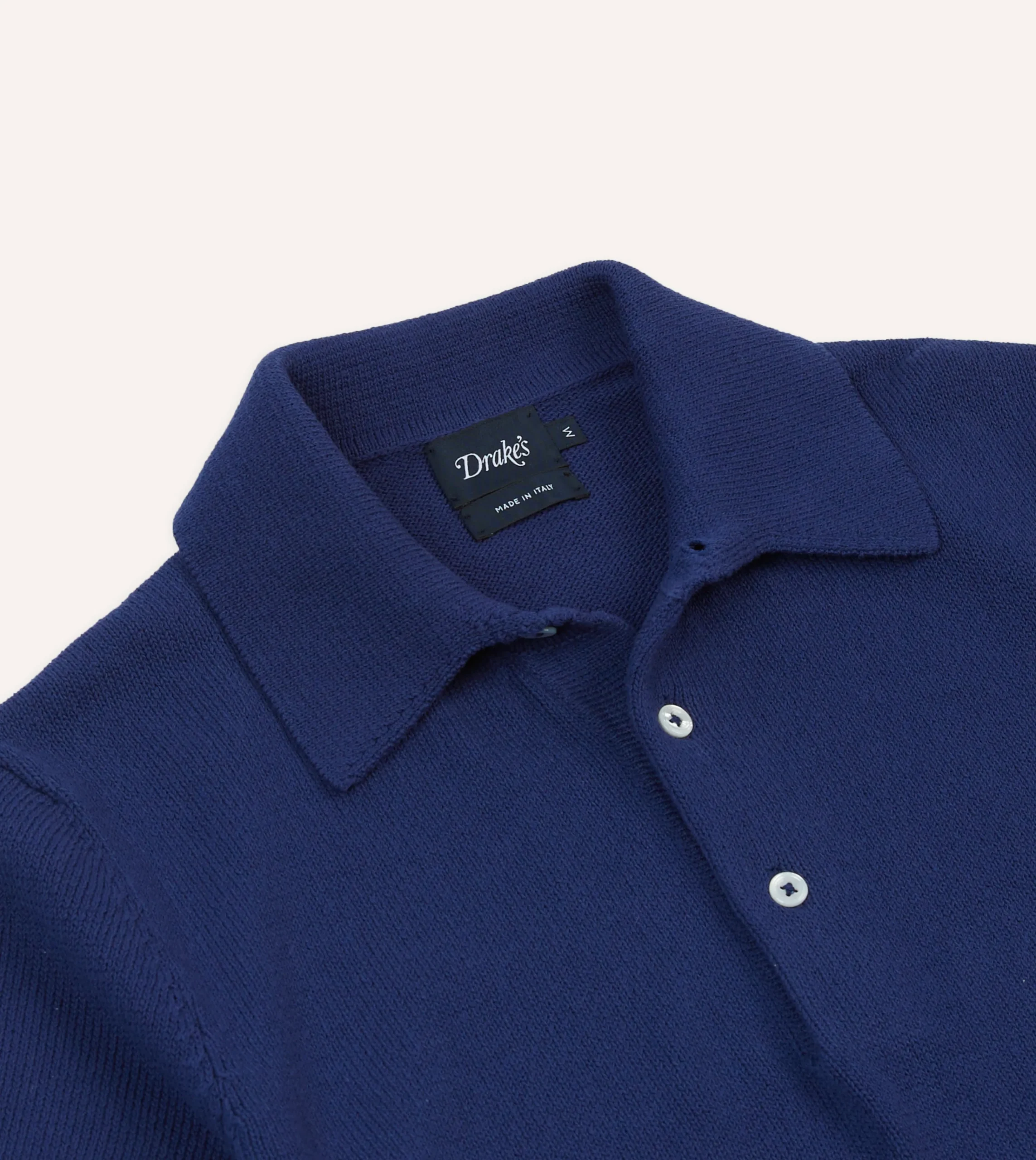 Drake’s Knitted Crepe Cotton Short-Sleeve Polo Shirt
