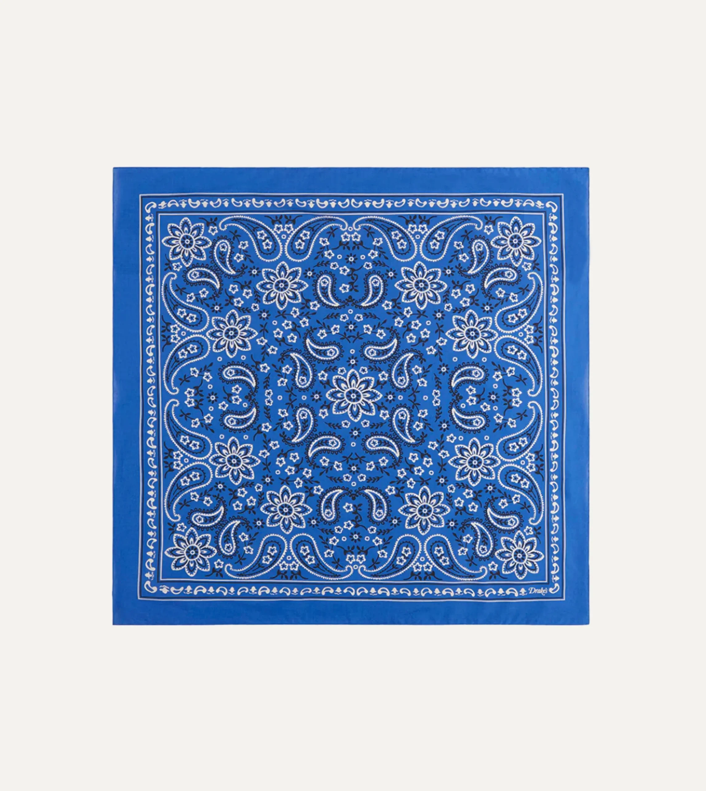 Drake’s Paisley Print Cotton Bandana