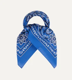 Drake’s Paisley Print Cotton Bandana