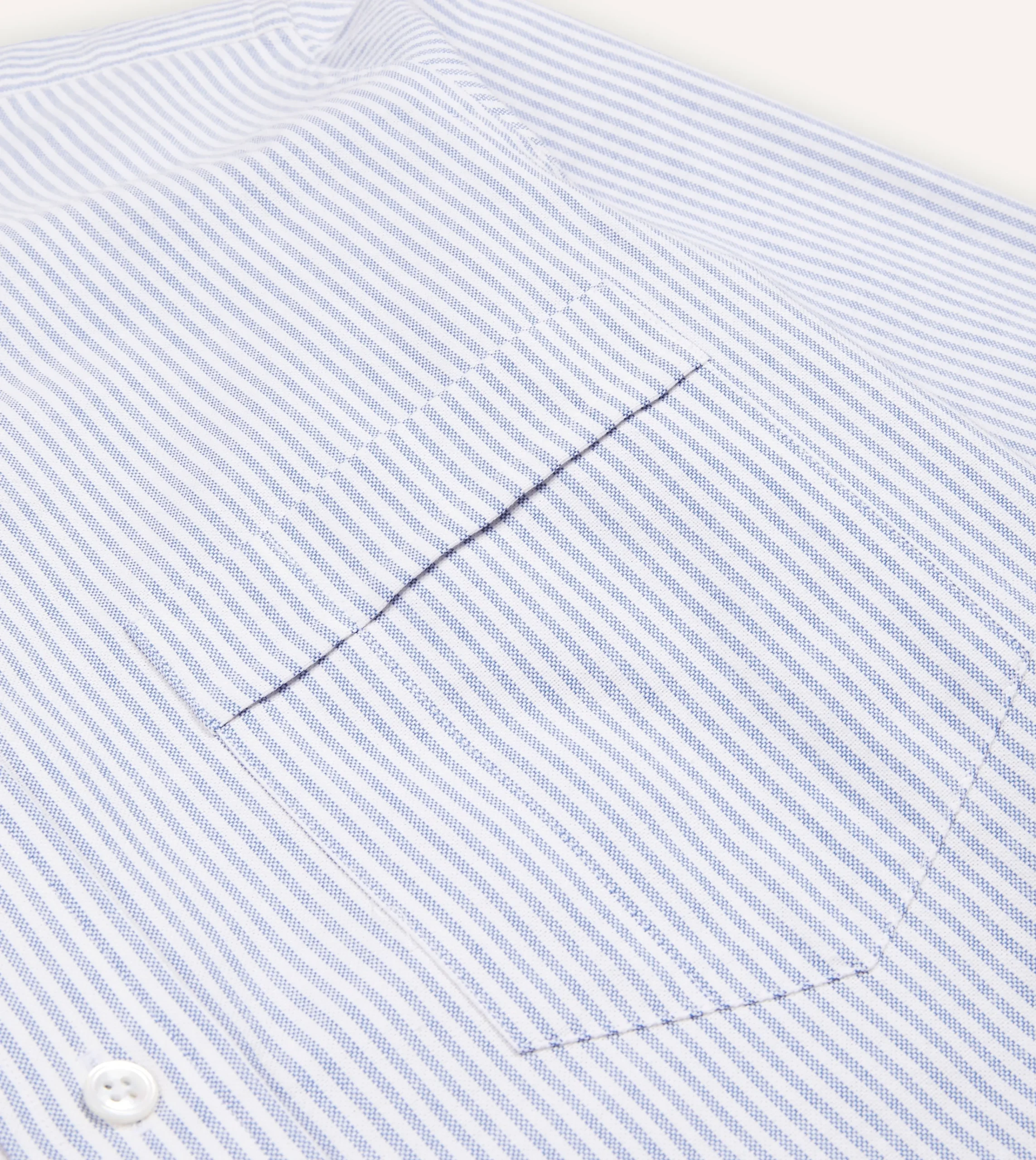 Drake’s Ticking Stripe Cotton Oxford Cloth Button-Down Shirt