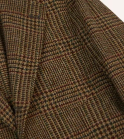 Drake’s Brown And Red Prince Of Wales Check Tweed Games Blazer Mk. VII