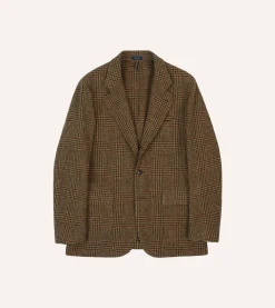Drake’s Brown And Red Prince Of Wales Check Tweed Games Blazer Mk. VII