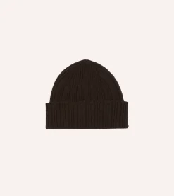 Drake’s Angora Lambswool Ribbed Knit Cap