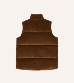 Drake’s Brown Corduroy Down Vest