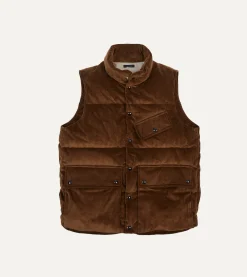 Drake’s Brown Corduroy Down Vest
