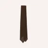 Drake’s Brown Fine Woven Grenadine Silk Hand Rolled Tie
