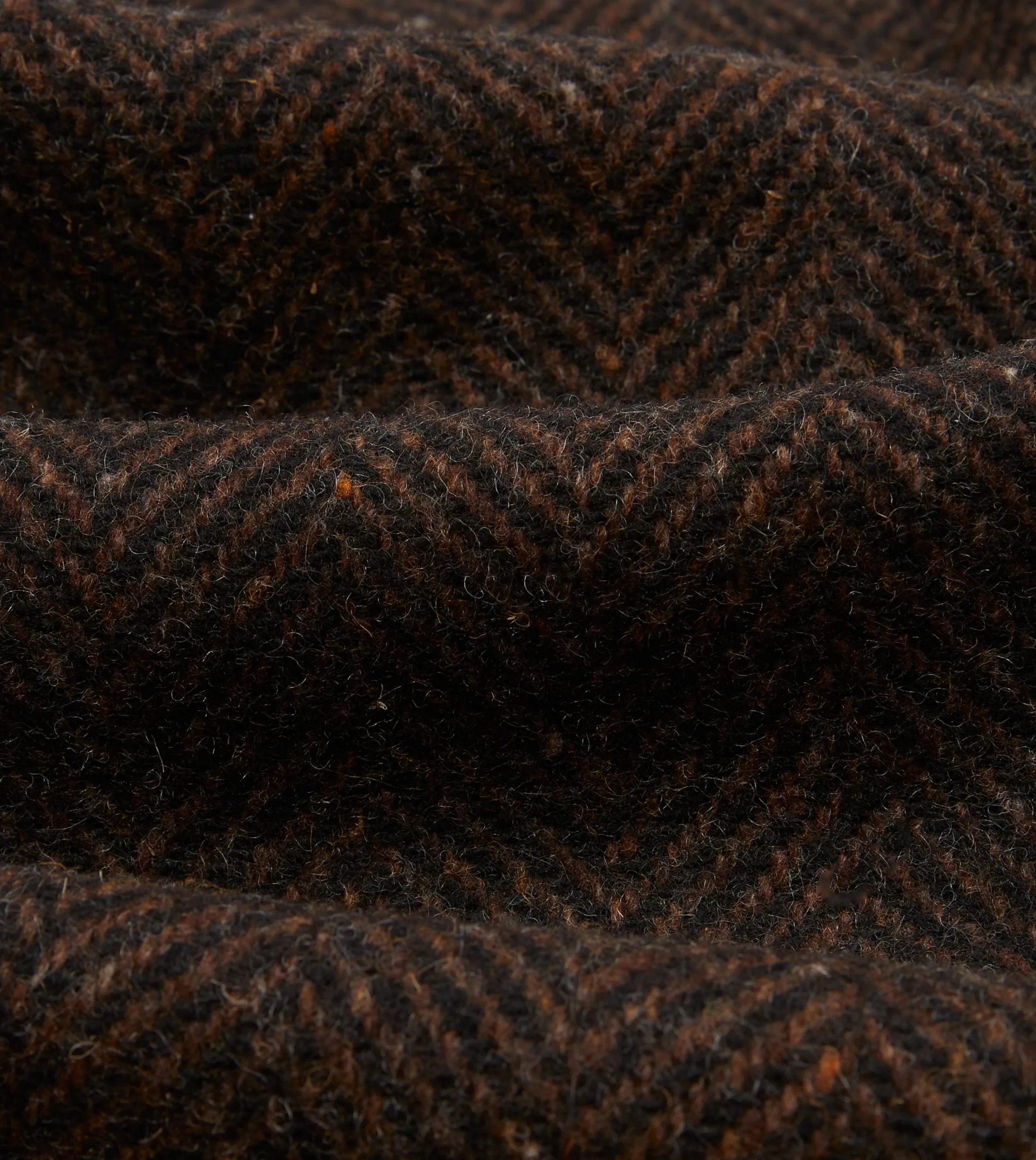 Drake’s Brown Herringbone Wool Raglan Coat