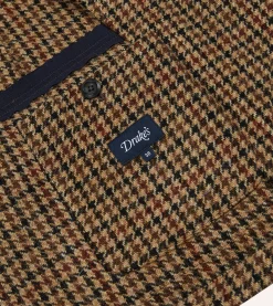Drake’s Brown Houndstooth Check Harris Tweed Games Blazer Mk. VII