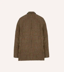 Drake’s Brown Houndstooth Check Harris Tweed Games Blazer Mk. VII