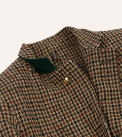 Drake’s Brown Houndstooth Check Harris Tweed Games Blazer Mk. VII