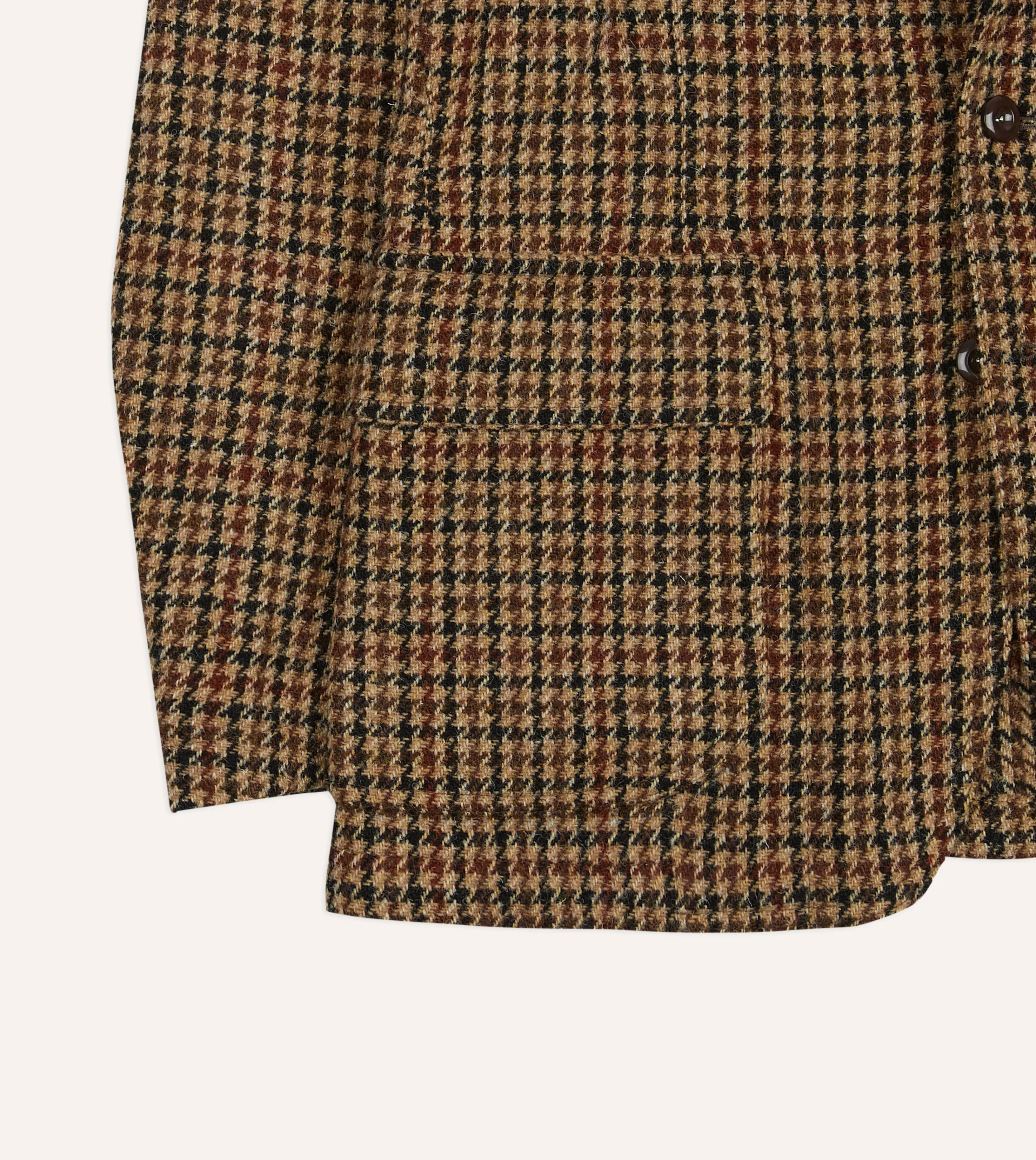 Drake’s Brown Houndstooth Check Harris Tweed Games Blazer Mk. VII
