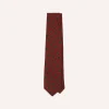Drake’s Brown Jumbled Tile Print Silk Self Tipped Tie