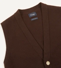 Drake’s Lambswool Sleeveless Cardigan