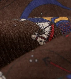 Drake’s Mughal And Stars Print Wool Scarf