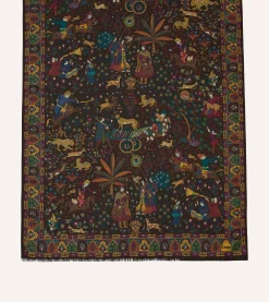 Drake’s Mughal Hunter Print Wool-Silk Scarf