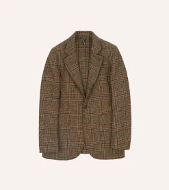 Drake’s Brown Prince Of Wales Check Harris Tweed Games Blazer Mk. VII
