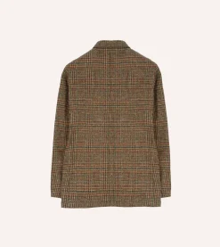 Drake’s Brown Prince Of Wales Check Harris Tweed Games Blazer Mk. VII