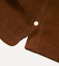 Drake’s Brown Roughout Suede Overshirt