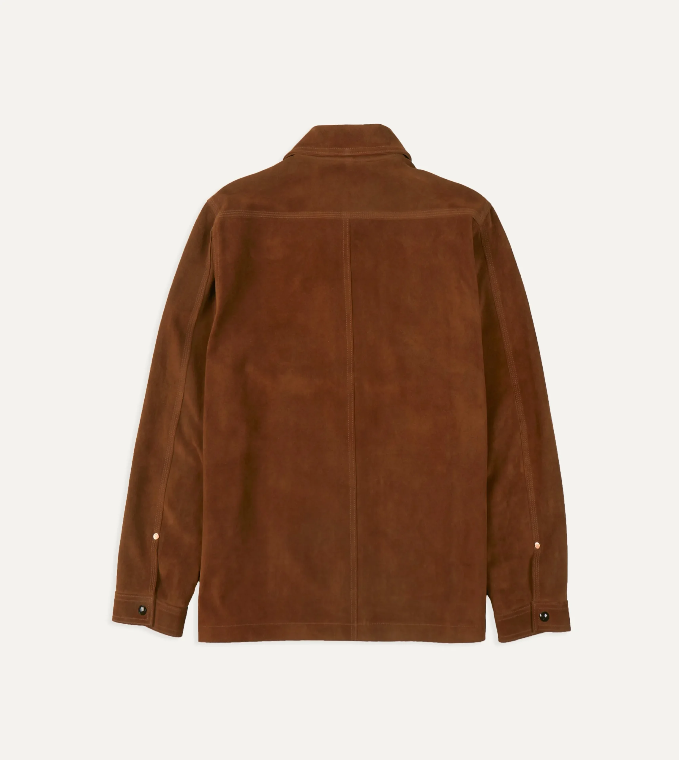 Drake’s Brown Roughout Suede Overshirt