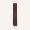Drake’s Brown Square Flower Medallion Print Silk Self Tipped Tie