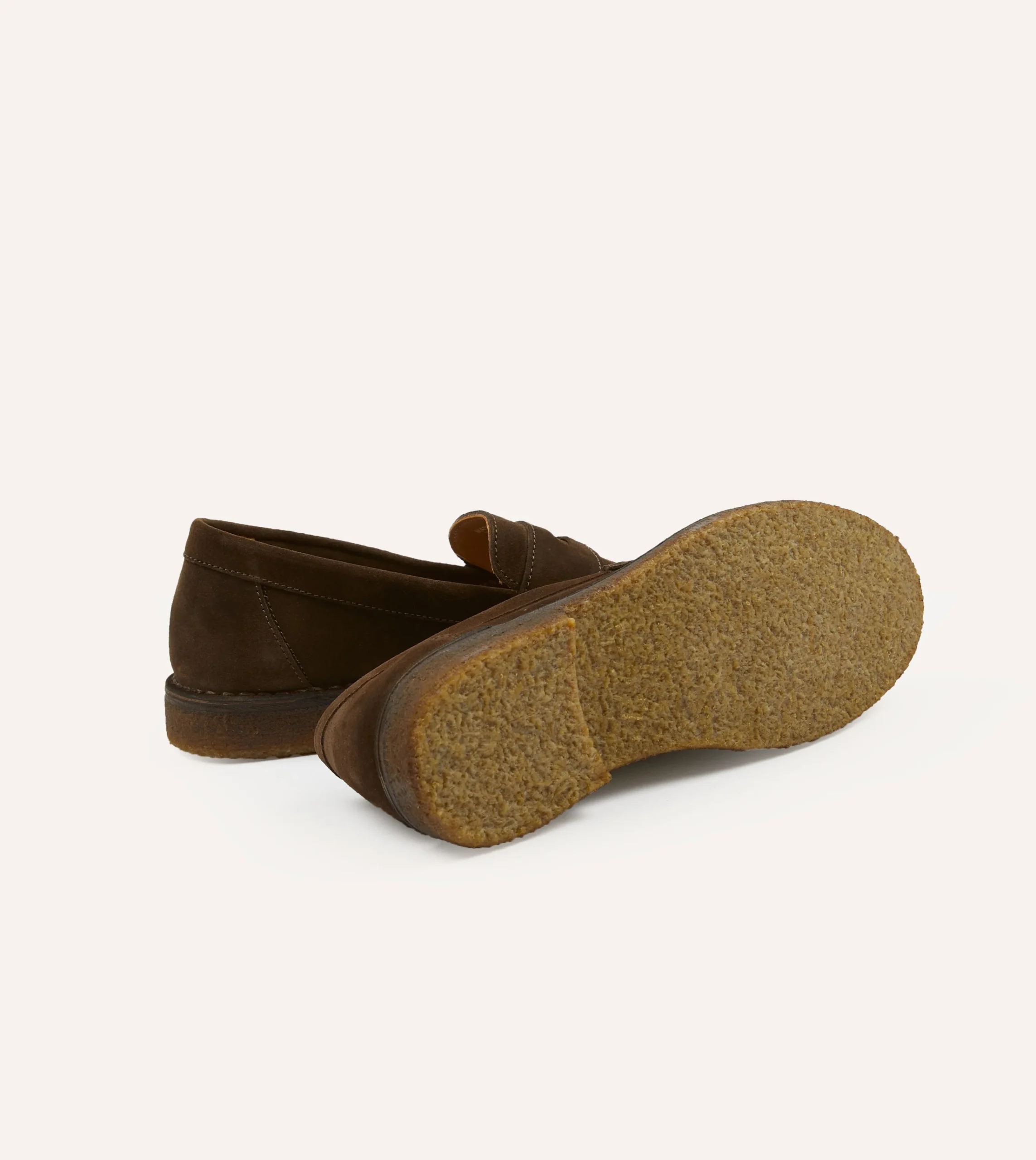 Drake’s Suede Canal Penny Loafer With Crepe Sole